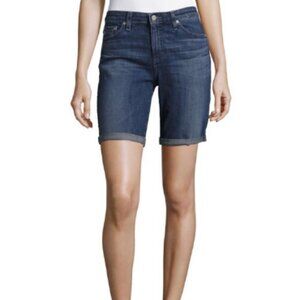 Chico's Size 00 US 2 So Slimming Girlfriend Short Blue Roll Cuff Bermuda Jean